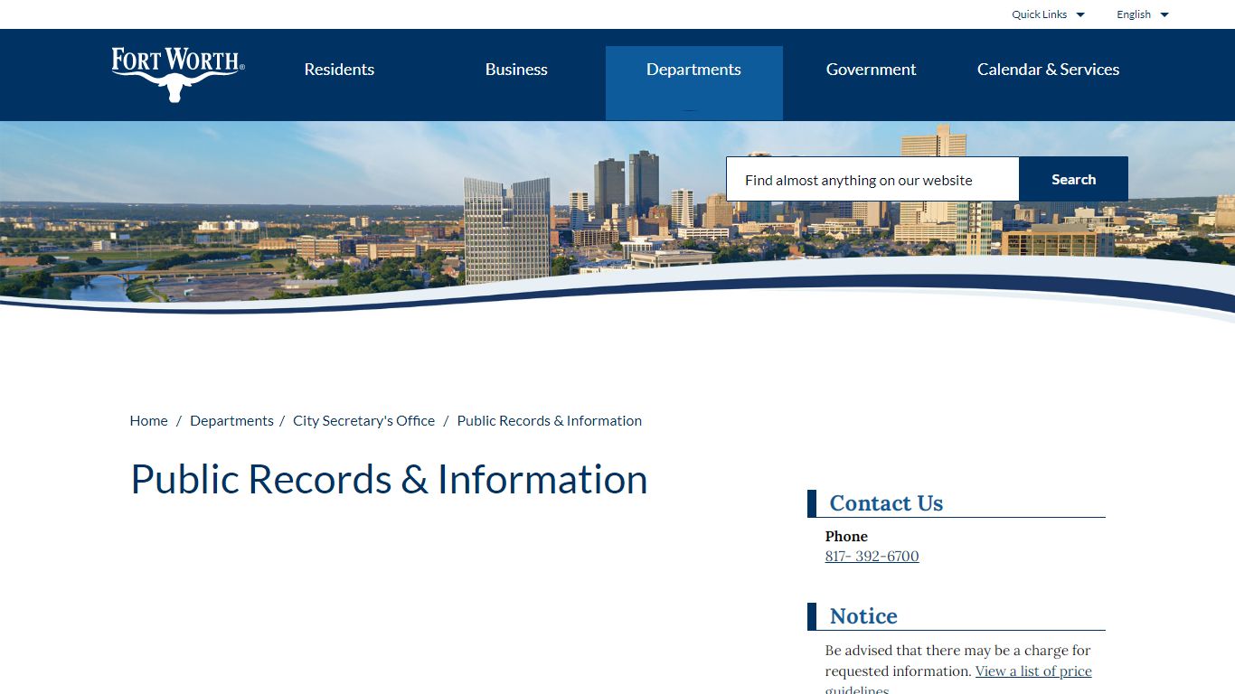 Public Records & Information – Welcome to the City of Fort Worth